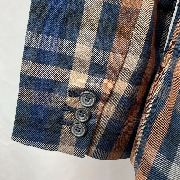 THE LIMITED BLUE PLAID BLAZER - Picture 9 of 11